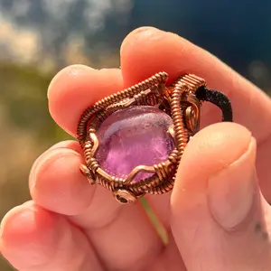 Mind's Eye Jewelry Co. - Round Trapiche Amethyst Pendant in Copper