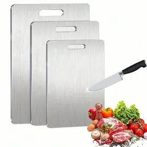 Stainless Steel Cutting Board, Durable Chopping Board, 1 Count Durable Non-slip Cutting Board, Ideal for Home Kitchen and Outdoor Use
