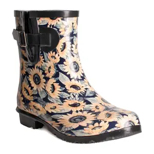 Nomad Navy Sunflowers Rain Bootie - Droplet