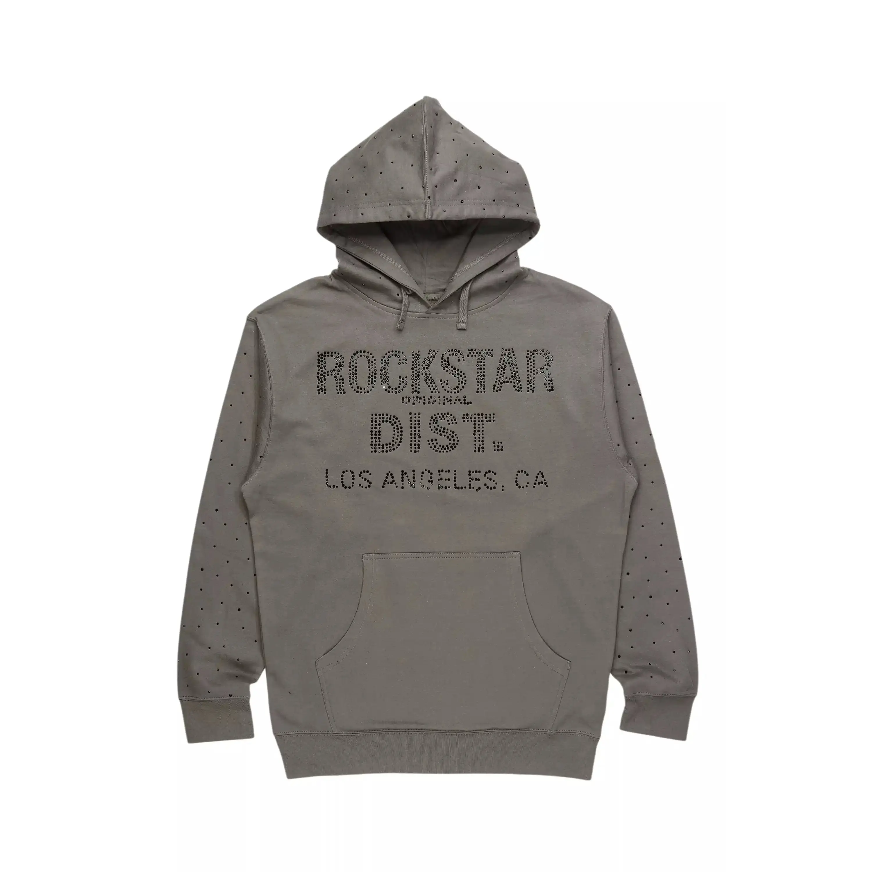 Thryll Heather Grey/Black Rhinestone Graphic Hoodie