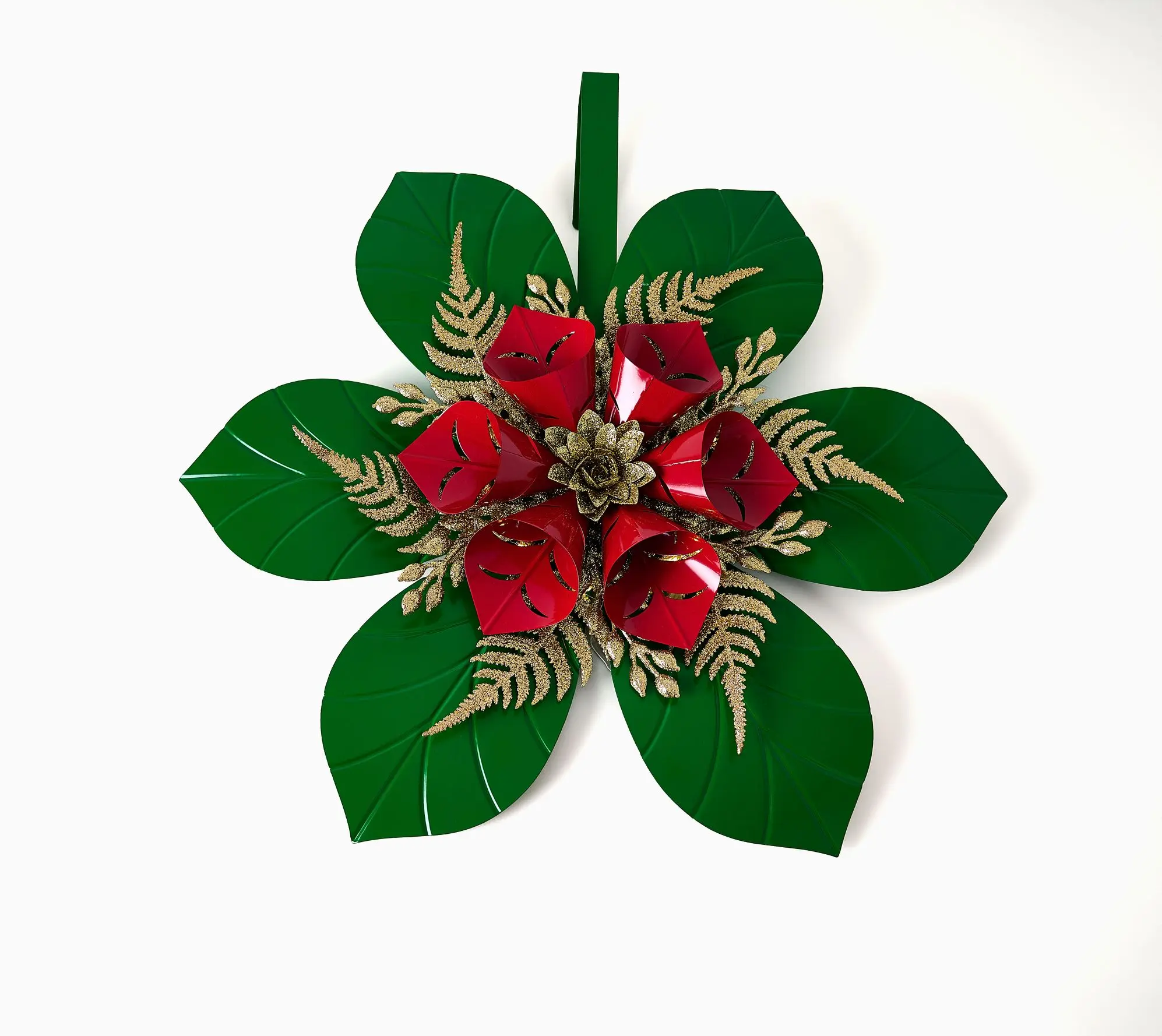 Kringle Express 24" Illuminated Poinsettia Door Hanger