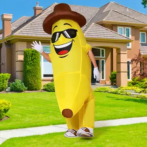 GOOSH Inflatable Banana Costume for Adult Halloween Costume Women Man Funny Blow up Costume for Halloween Party Cosplay