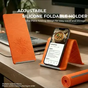 Portable foldable silicone phone holder, Adjustable Cellphone Holder, Cell phone stand, can be bent, adjustable stand at multiple angles, non slip desktop base, water cup heating pad, suitable for mobile phones, tablets, outdoor, office use
