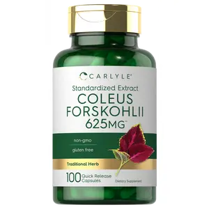Carlyle Coleus Forskohlii Capsules | 625mg | 100 Count | Non-GMO & Gluten Free Standardized Extract | Forskolin Supplement