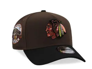 Pre-Owned Men's Chicago Blackhawks Adjustable Brown-Black Embroidered NHL Hockey Fan Cap