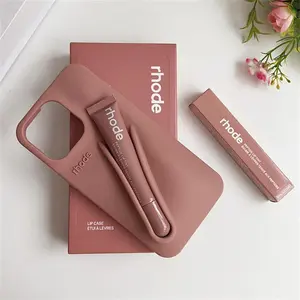 Rhode Case With Box and Lip Gloss Set Silicone Case for iPhone 17 16 15 14 13 12 11 Pro Max Plus Lipstick Toast Espresso Ribbon Cover