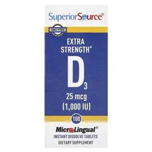 Superior Source D3, 25 mcg (1,000 IU), 100 MicroLingual® Instant Dissolve Tablets