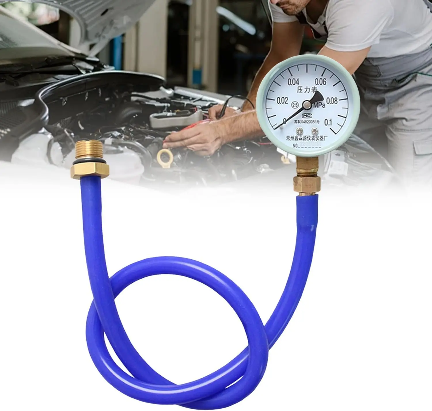 Exhaust Back Pressure Tester, Exhaust Tester Three Way Catalytic Converter Test Kit Pressure Tester Tool for All Cars