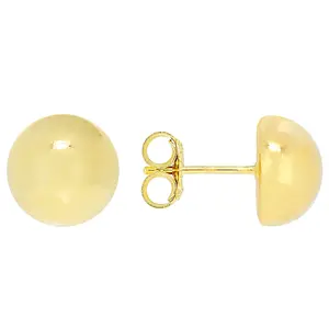JTV 18k Yellow Gold Over Sterling Silver 10.5mm Ball Stud Earrings
