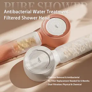 DayIn Filtered Shower Head with KDF + Calcium Sulfite, Reversible Anti-Clog Panel, Cloud-Like Gentle Spray & High Pressure Pulse, Universal Fit for Home & Travel