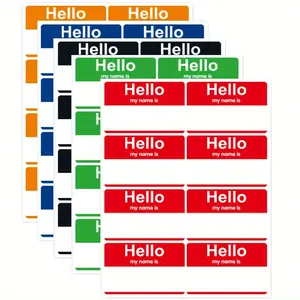 5 Sheets/40pcs Colorful Handwritten Hello Name Tags Stickers, Office Meeting Family Party Identification Decorative Labels, Adhesive Stickers