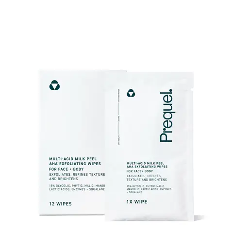 Derm-Approved AHA Exfoliating Wipes - Multi-Acid Milk Peel Wipes - For Smoother, Brighter Skin - 12 count