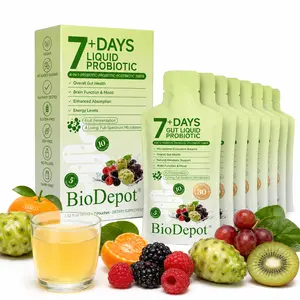 BioDepot Synbiotic Liquid Probiotics 7 Day Daily Wellness Drink with Fruit & Botanical Blend,