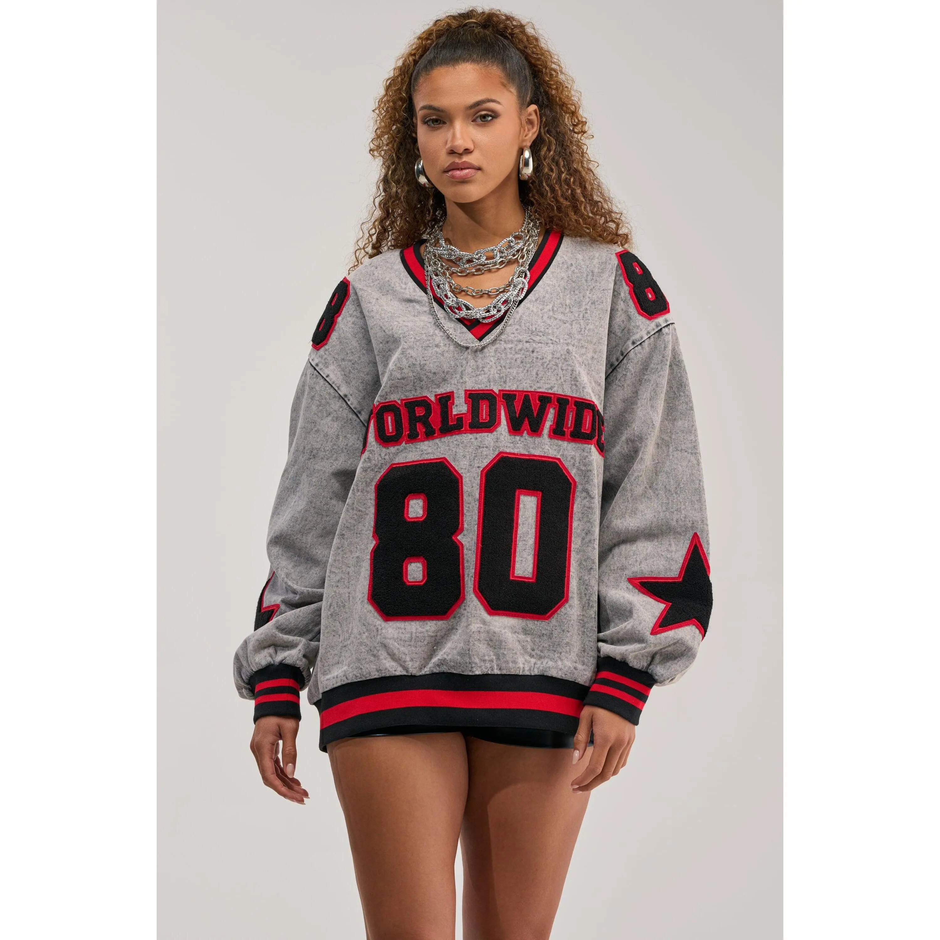 IN MY OWN WORLD DENIM SWEATSHIRT