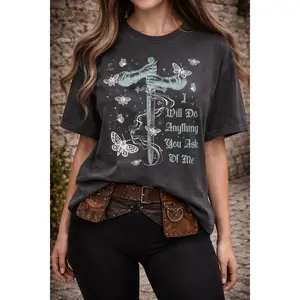 The Knight and the Moth Quote Tee | Dark Fantasy Sword & Moth Graphic Shirt
