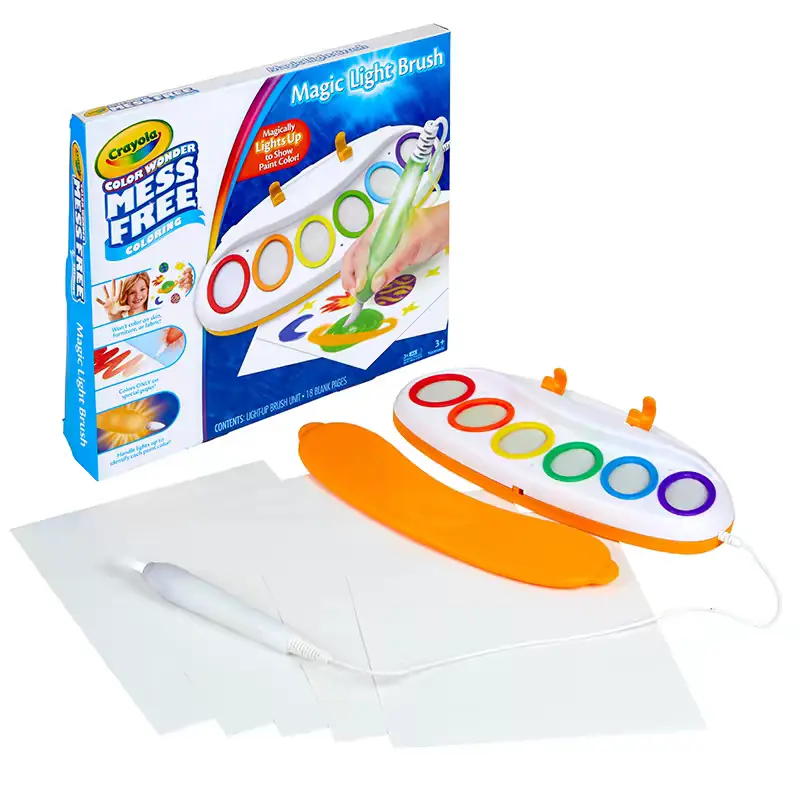 DKD Magic Light Brush Mess-Free Coloring Set for Kids, Light-Up Painting Brush with Color Board, Creative Drawing Toy for Toddlers Ages 3+ Halloween gifts