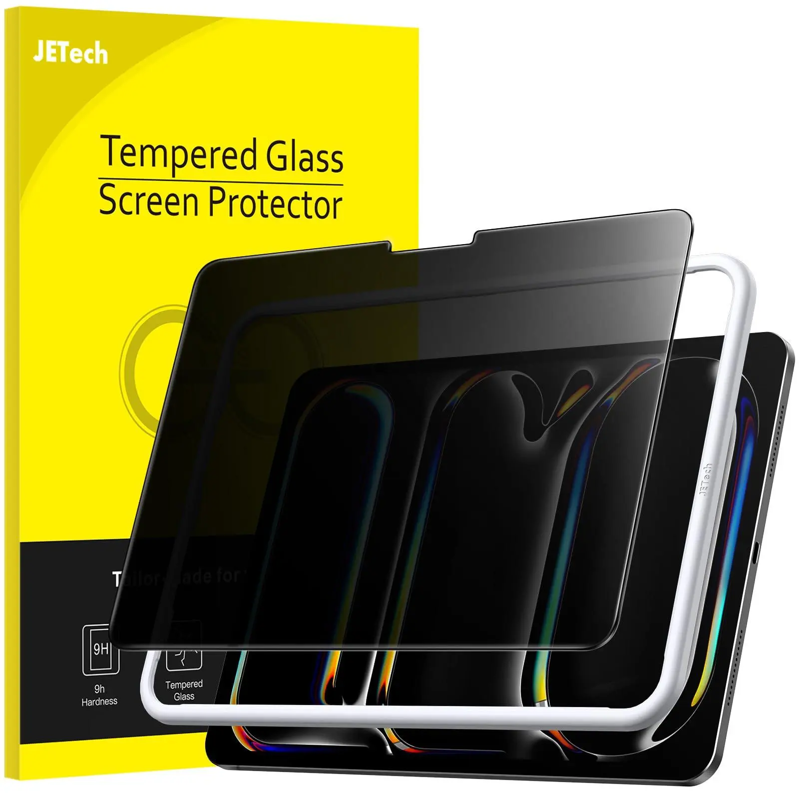 JETech Anti-Spy Tempered Glass Privacy Screen Protector for 13-in iPad Pro M5/M4 (2025/2024) - Tablet Accessories, Screen Cover with Easy Installation Tool, Oleophobic Coating, 1-Pack