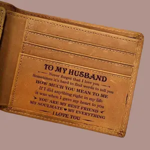Christmas 2026 Gift for Husband-Genuine leather wallet - You are my everything, personalized gift, suitable for birthdays, Christmas, special gifts from wife,girlfriend,Sentimental gifts，Valentine's Day and Mother's Day gifts