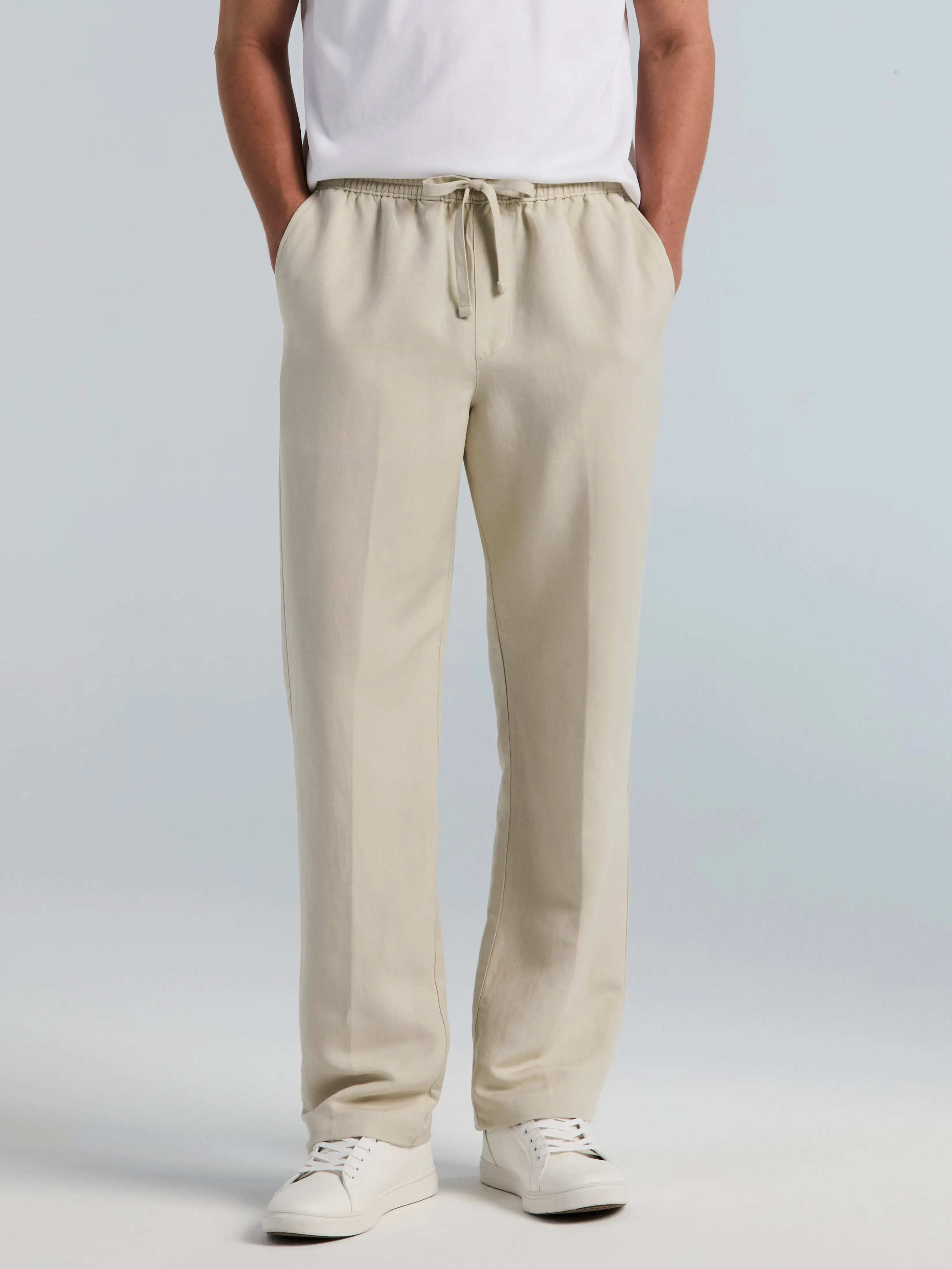 EcoVero™ Linen Blend Pull-On Drawstring Pant