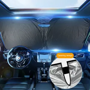 Universal Car Windshield Sun Shade, Foldable Reflective for Windshield & Window Shades with Overlapping Design, Car Interior Accessories (57" L x 232" W)