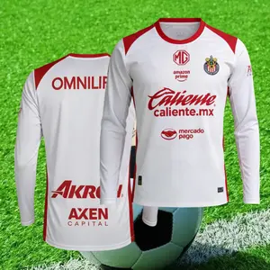 2526 Chivas De Guadalajara Away white Long sleeves Top Football Soccer Jerseys