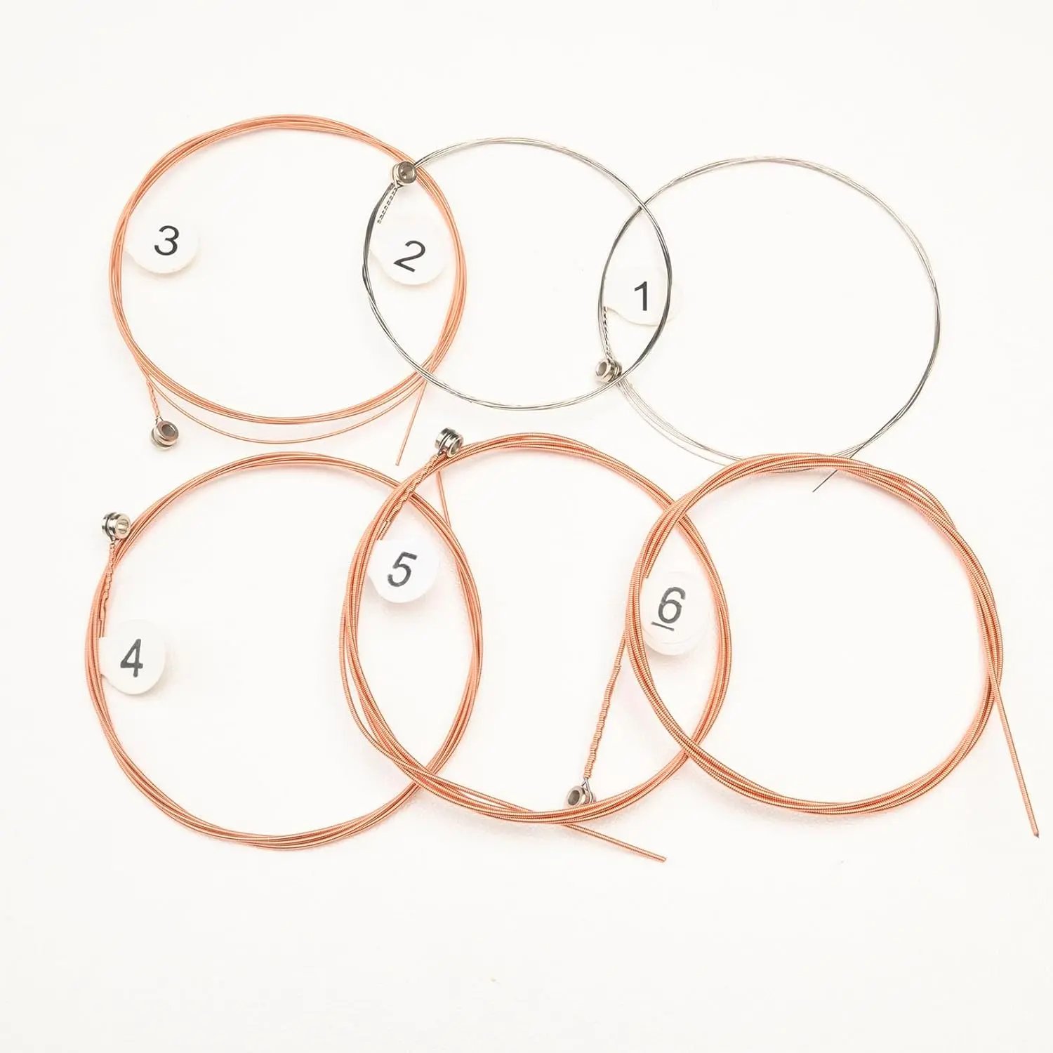 6 count Acoustic Guitar Strings Set (String Gauge 0.01-0.05),(10-50), Replacement Bronze Strings, Ideal for Beginners and Performers - (Color, Red Copper)