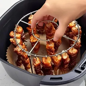 (25 pcs) Air Fryer Rack, Stainless Steel Vertical Kebab Rack, Round Hanging Oven Hanging Meat Kebab Rack, Stainless Steel Kebabs