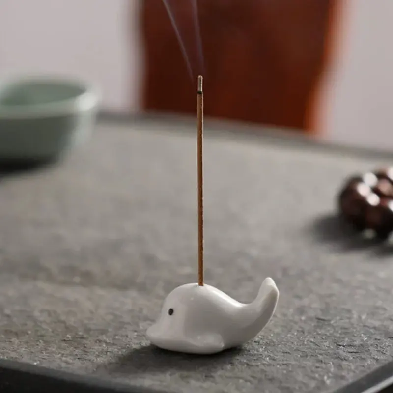 Ceramic Dolphin Incense Holder | Minimalist Home Fragrance & Meditation Decor