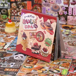 30 Sheets Japanese Food Theme Sticker Book, Guka Card Phone Case Decoration Stickers, DIY Craft Scrapbook Journal Deco Accessories
