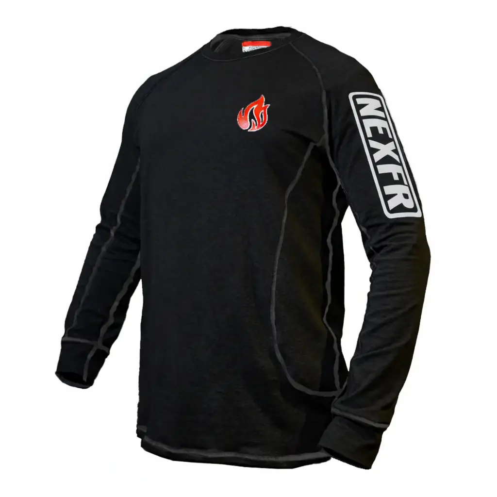 NEXFR FR Shirts for Men & Women - Double Stitched Long Sleeve Base Layer Crew Shirt - NFPA2112 Light Weight Fire Retardant Welding Shirt