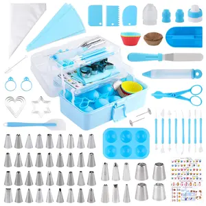 Cake Decorating Kit: Decorating Supplies Tools Kit 238 PCS Baking Accessories Include Spiping Bags and Tips Set, Piping Tips Set, Spatulas, Cake Scraper, 50 Piping Bags