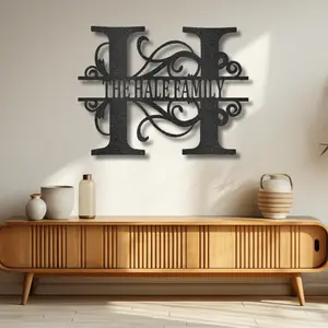 Split Letter Monogram - Steel Sign