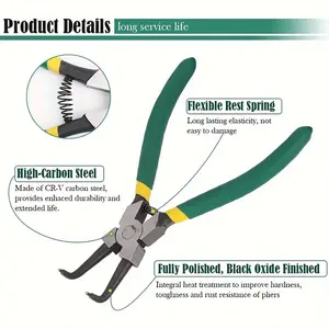 Tools: 7 inch circlip pliers, dual-purpose elbow spring pliers, manual pliers, set of inner bends, outer card retaining ring pliers professional circlip plier
