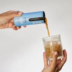 Pop & Bottle Canned Flavored Lactose-Free Classic Cold Brew Oat Milk Latte Drinks (12-Pack) - Oat Milk Base, Naturally Sweetened with Dates, Antioxidant-Rich from Coffee Berries, Canned Drink Lattes, Flavored Lattes