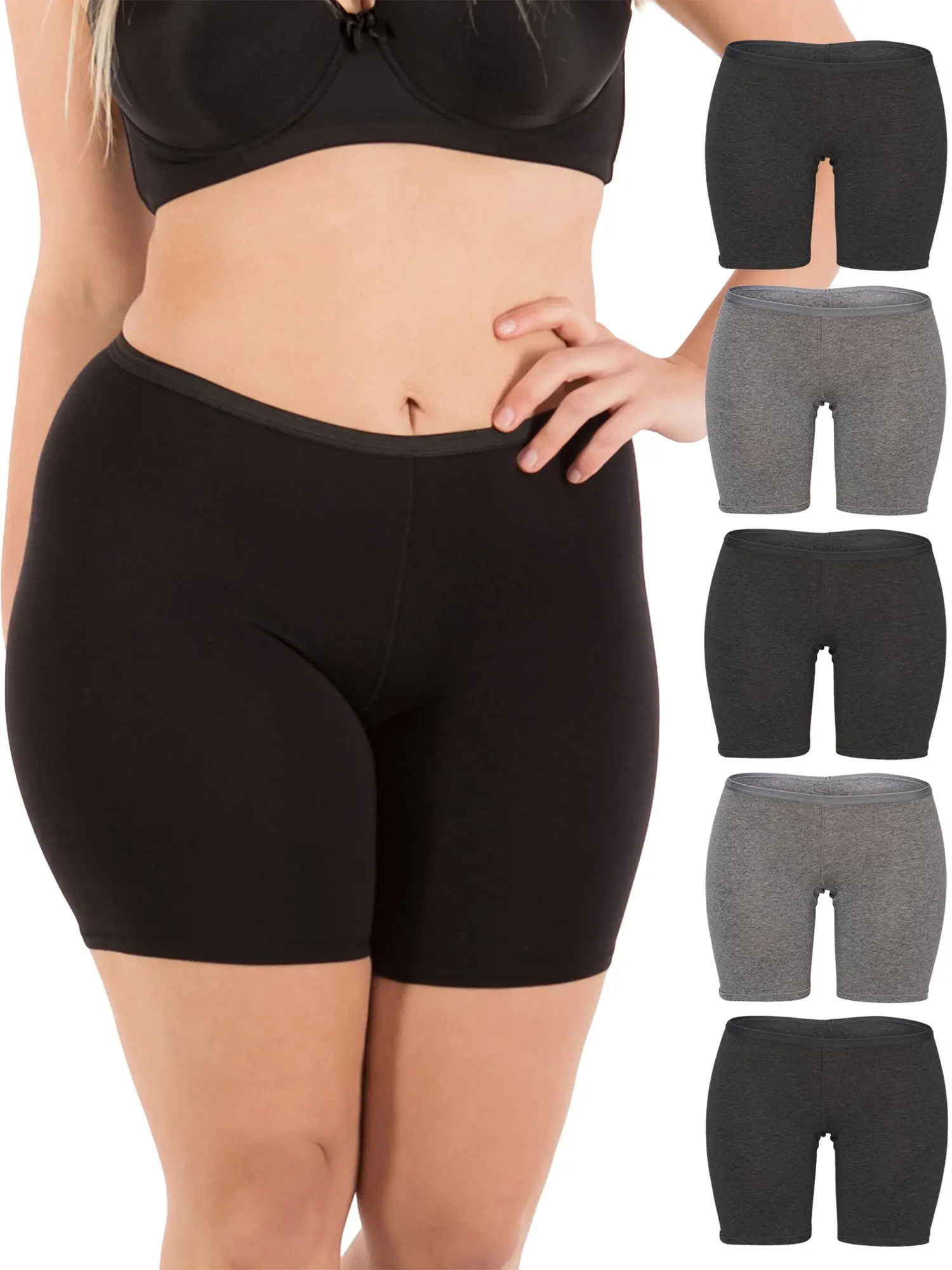 Women's Cotton Long Leg 6.5" Boyshort Briefs Regular & Plus Size Comfortable Dress