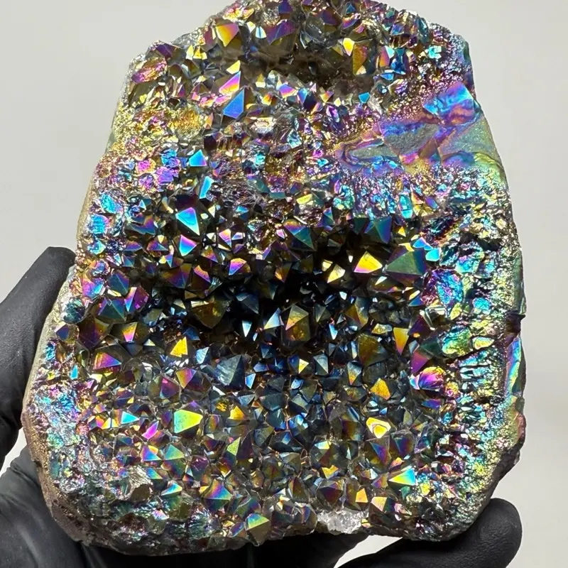 4.5” inch Titanium Aura Amethyst Cluster Specimen