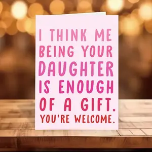 1pc Birthday Card From Daughter To Mom, "I Am Your Daughter" Birthday Card From Dad Gift From Daughter To Mom's Mother Father's Day Gift Card With Envelope