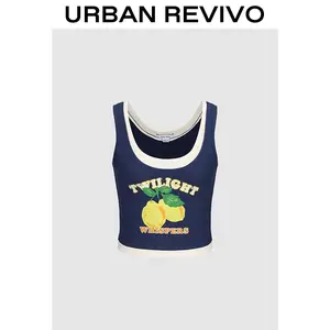 URBAN REVIVO Cropped Tank Tops UYL450073 springtok Casual Fitted Sleeveless