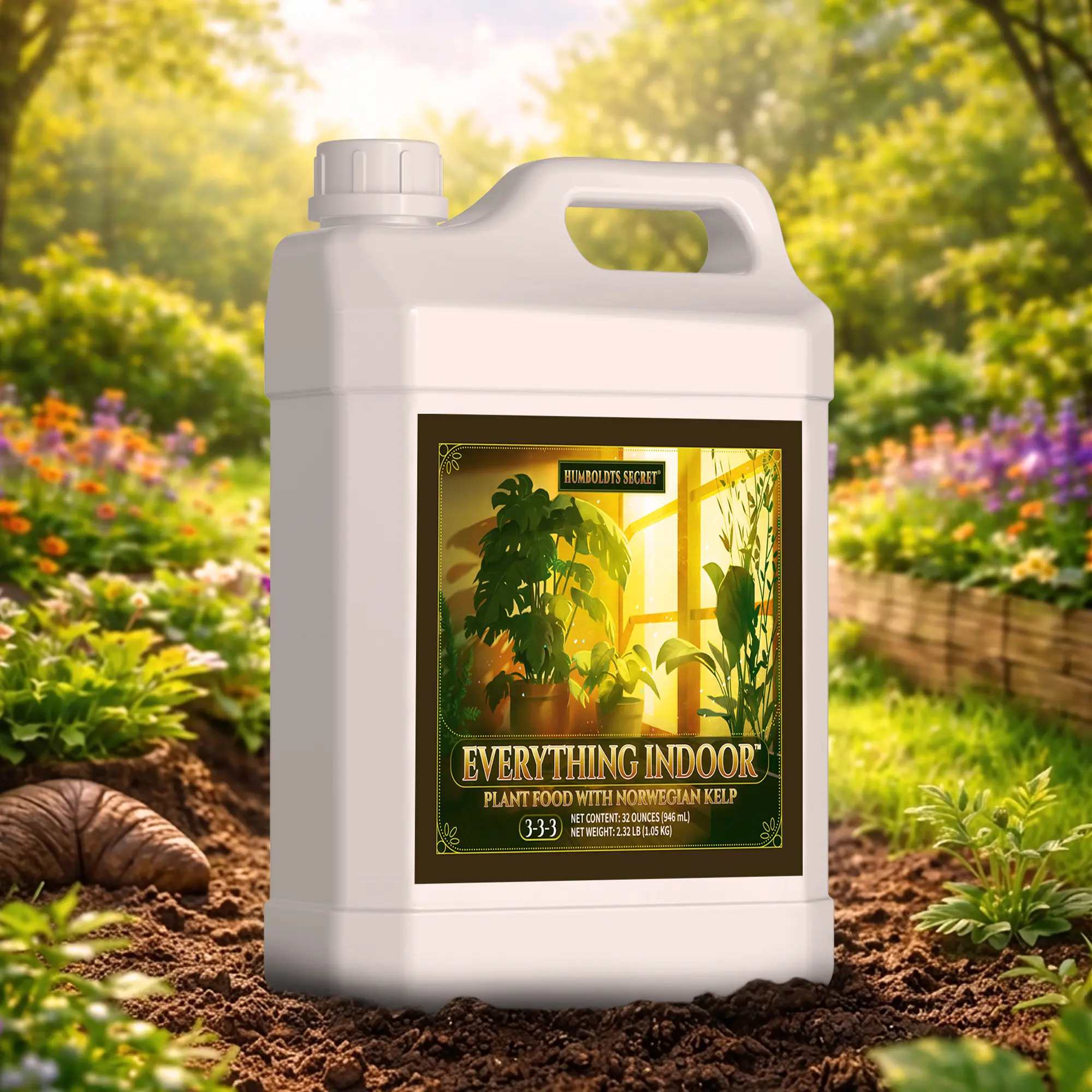 Humboldts Secret Everything Indoor Plant Food with Norwegian Kelp 3-3-3 | All-Purpose Houseplant Fertilizer Concentrate | Instant Feed for Indoor Plants