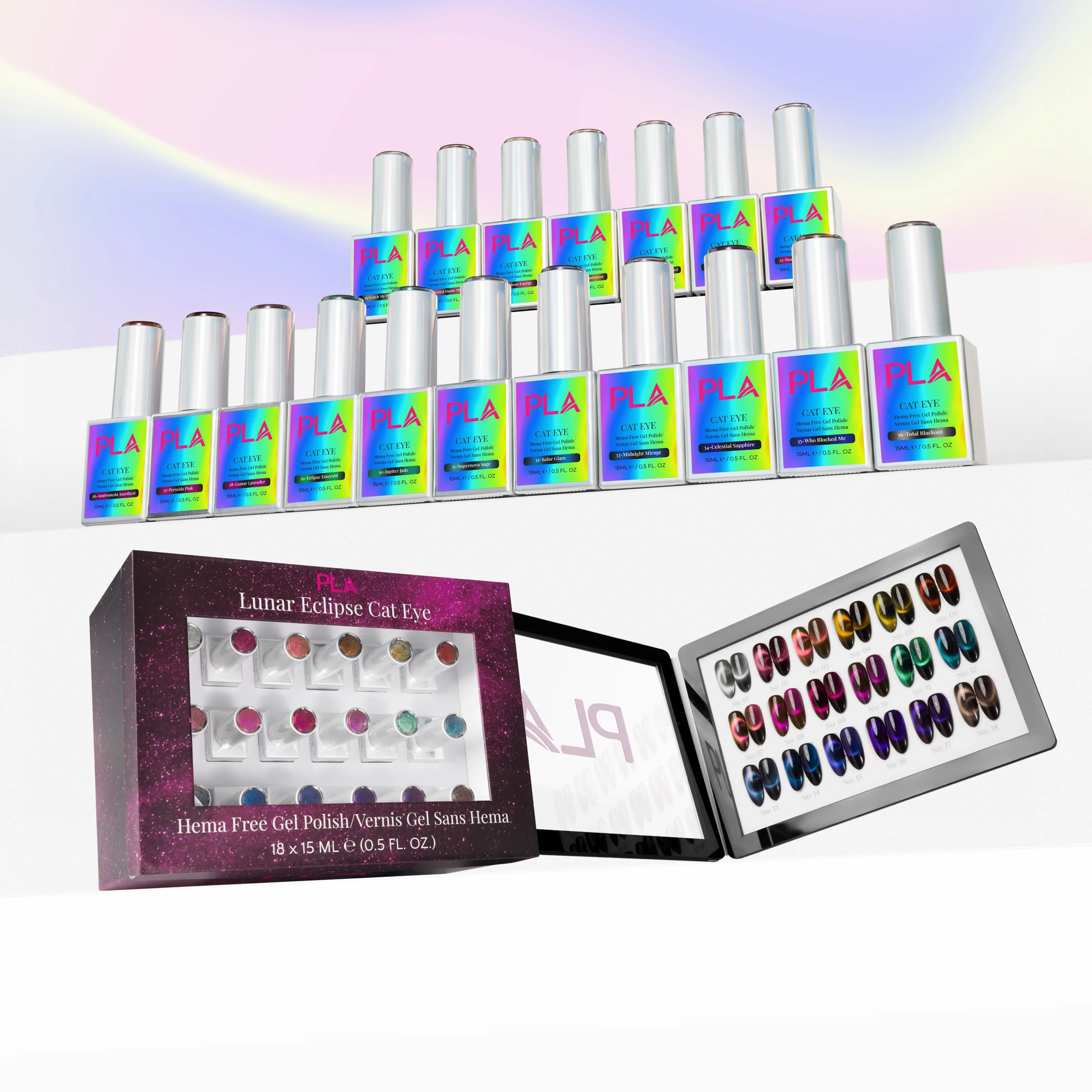 PLA Cat Eye Gel Polish Collections | HEMA-Free | TPO-Free | 18 or 24 Shades PLA Cat Eye Gel Polish Collections | HEMA-Free | TPO-Free | 18 or 24 Shades
