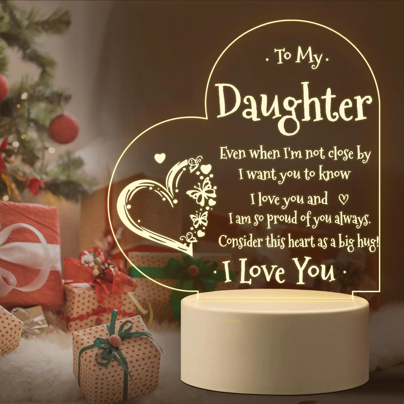USB Powered Letter Pattern Night Light, Nightlight, 1 Count Creative Acrylic Desk Lamp, Decorative Light for Home Bedroom Living Room, Mood Decorative Lights, Decorative Lamps, Decoration Lamp, Gift for Daughter from Dad