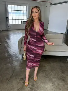 Fall mesh midi dress