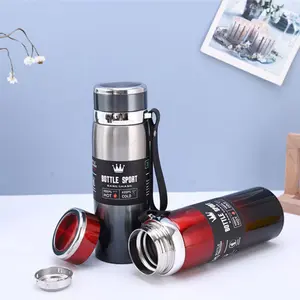 Business Sports Water Bottle, 316 Stainless Steel Insulated Cup, Portable Strap Large Capacity Vacuum Flask, Ideal for Travel & Outdoor Use, Portable Vacuum Flasks, Drinkware Flasks