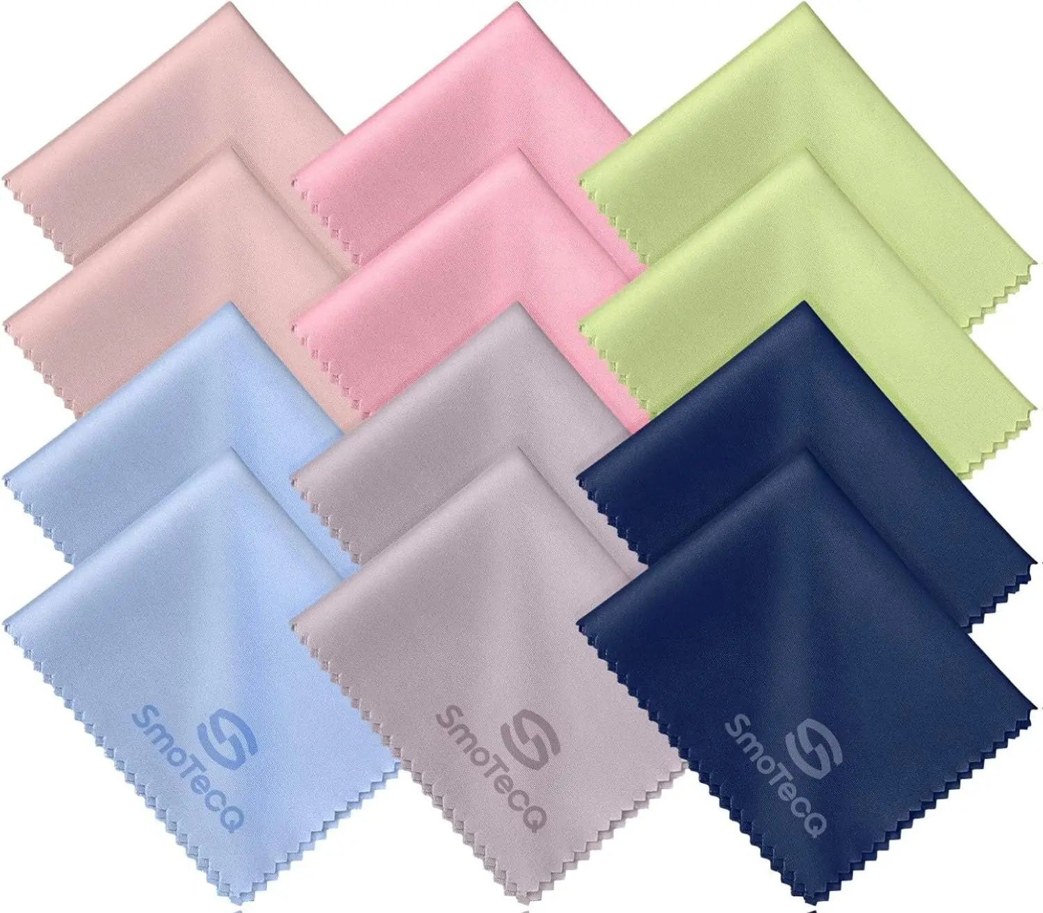 12-Pack Premium Reusable Microfiber Wiping Cloths - High-Density, Ultra-Soft, Scratch-Free Camera Dust Remover Cloth for 6x7 in Phone & Screen Clean (Assorted Color-Coded Convenience)