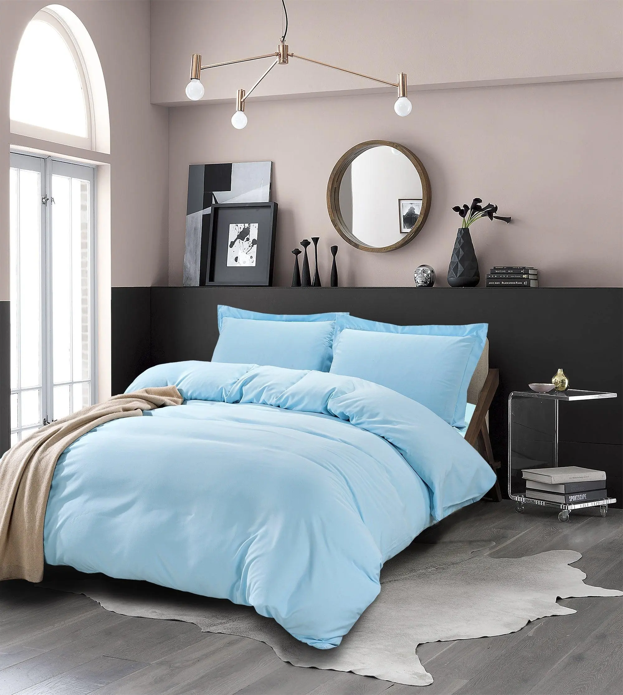 Elegant Comfort 3-Piece Solid Duvet Cover Set – Fade-Resistant Soft Microfiber with Zipper Closure & Ties, Includes Duvet Cover & Pillow Shams