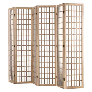 VEVOR Room Divider, TikTokShopBlackFriday, 6 Panel Japanese Room Divider, Wood Folding Privacy Screen Indoor, Japanese Partition Dividers Portable Decoration Screens, for Room Separation Home Office Restaurant & Bedroom