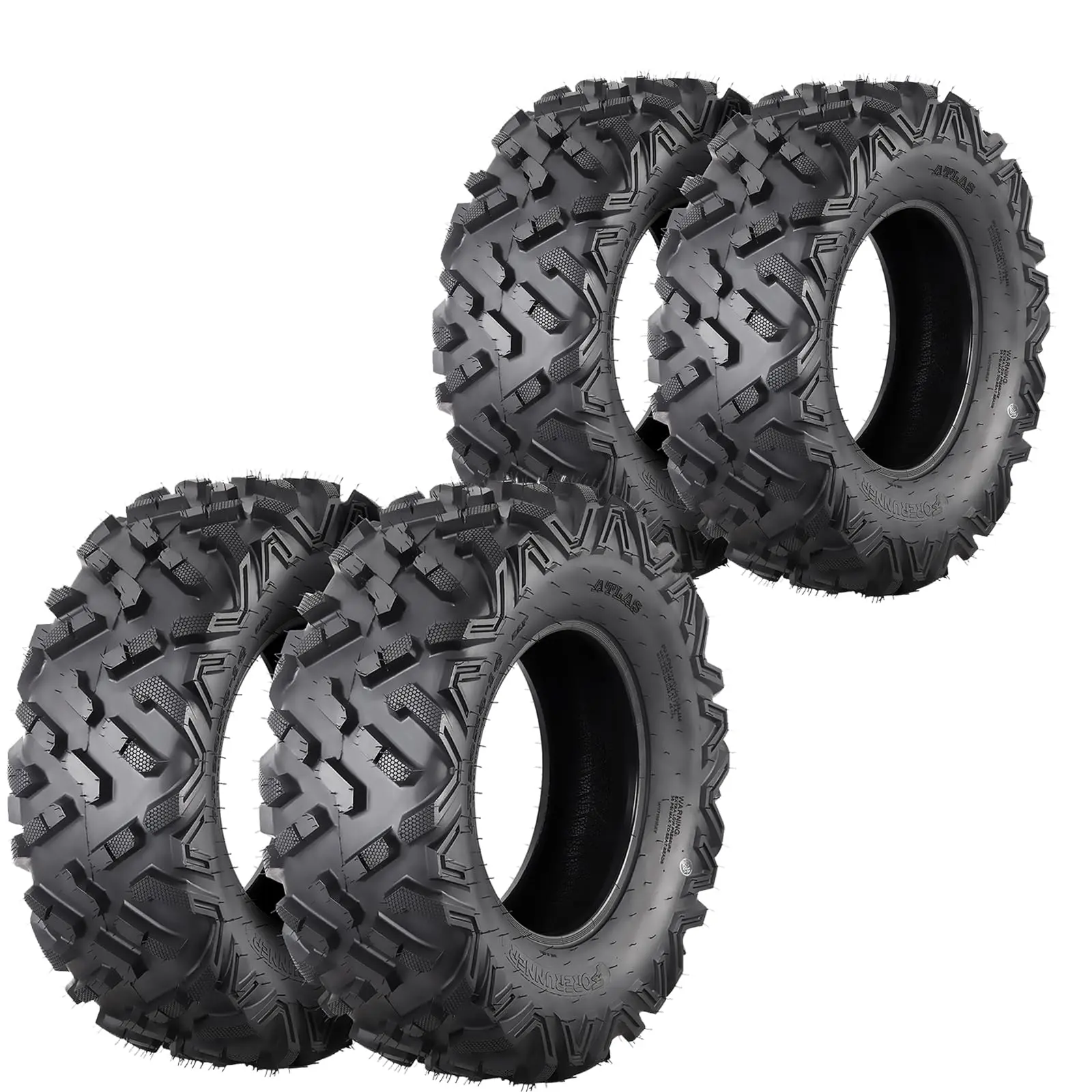 All-Terrain ATV/UTV Tire Set 25x8-12 Front & 25x10-12 Rear - 6PR Tubeless Design - Durable Off-Road, Mud, Trail, All-Season Performance - Set of 4, Rims, Tire Wheel