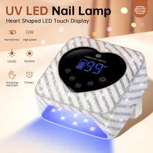 CHRISTINE SHELLY Cordless UV LED Nail Lamp 72W with 5 Timer Settings, Rechargeabl UV Light for Gel Nails,Professional Quick Dry Curing Lamp for Salon & Home Nail Care