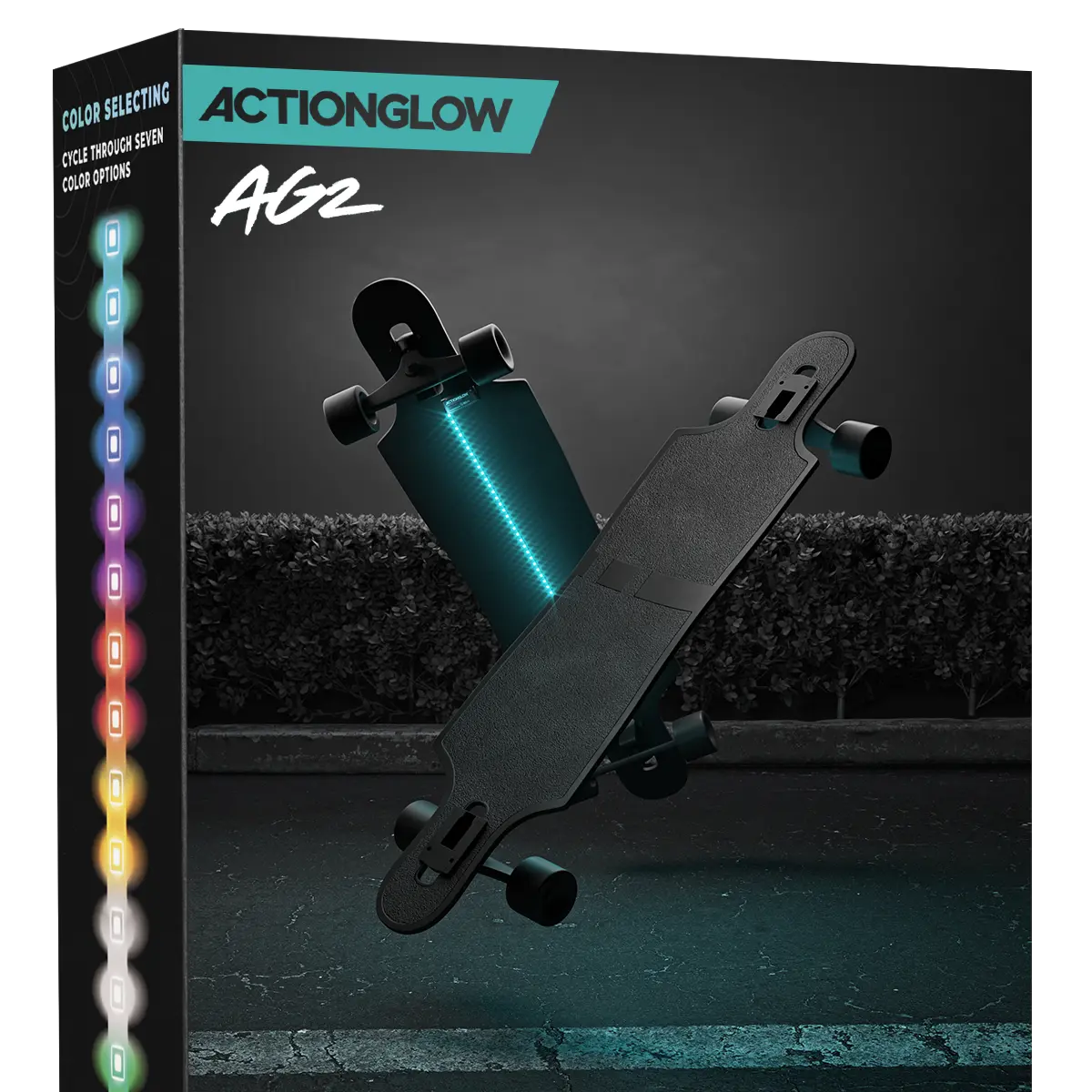 LED Longboard Lighting System - ActionGlow (AG2) | 7 Color Modes, 100% Waterproof, Super Bright, Visible from Over a Half Mile, Easy 5 Minute Install