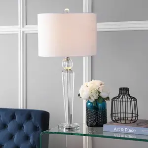 JONATHAN Y Elizabeth Crystal LED Table Lamp , for bedroom, living room, foyer, hallways, dining room, dorms